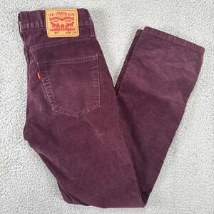 Levi's 511 Corduroy Pants Mens 30x32 SLIM STRAIGHT STRETCH Maroon Purple